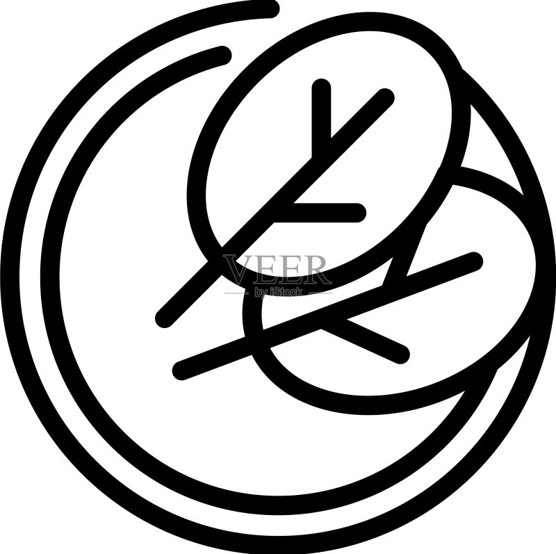 树叶饮食图标轮廓有机食品图标素材