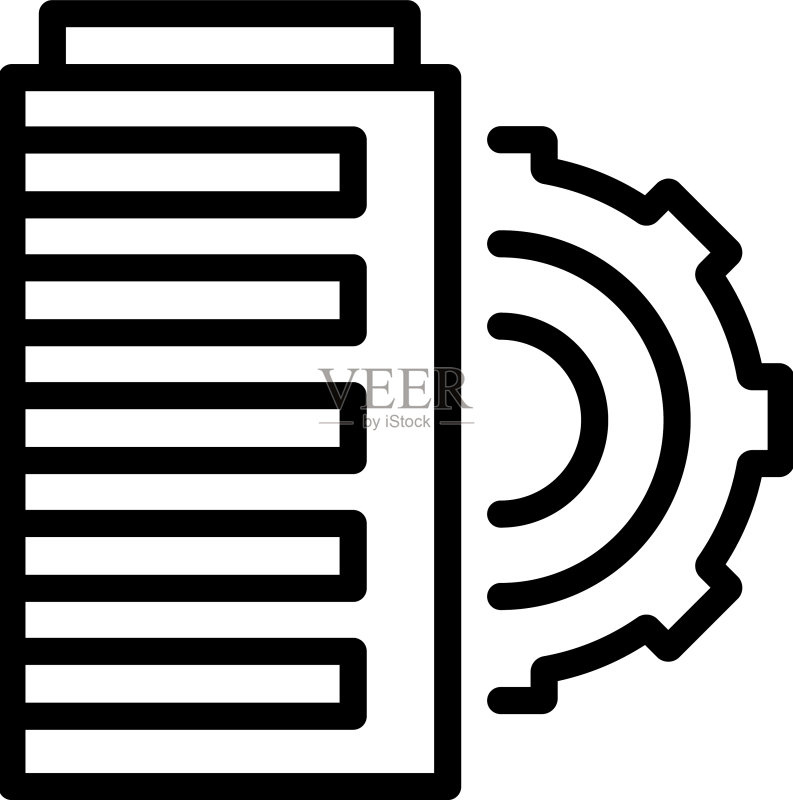 齿轮商业图标成功理念线框图标素材