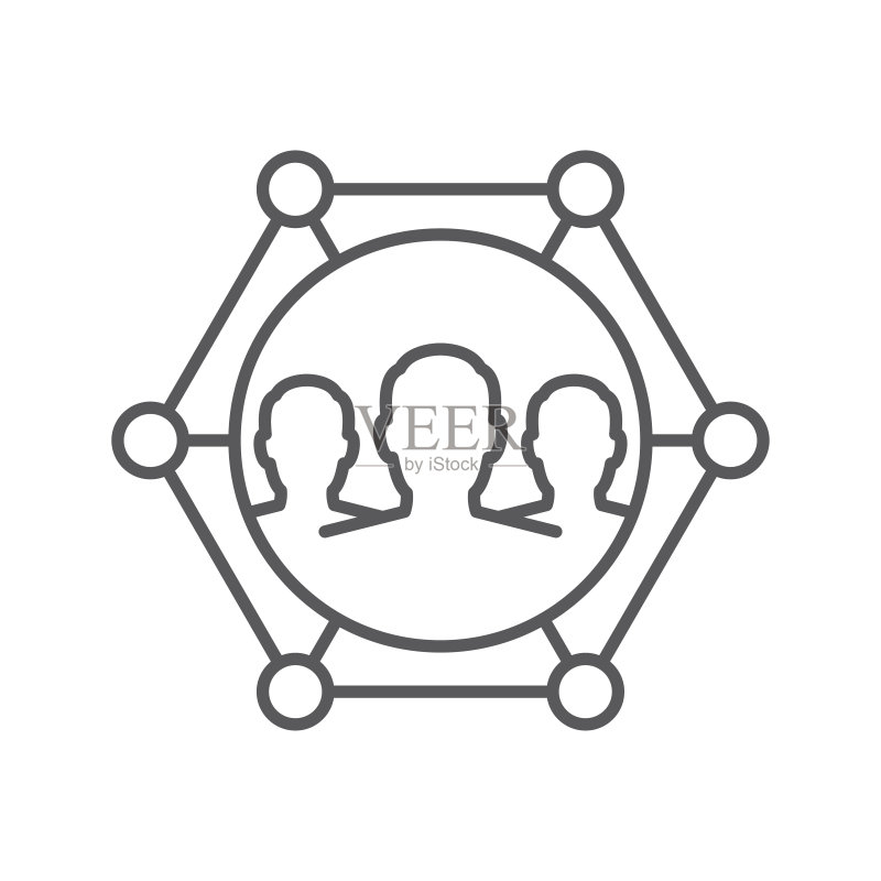 在白色背景中隔离的利益相关者矢量图标图标素材