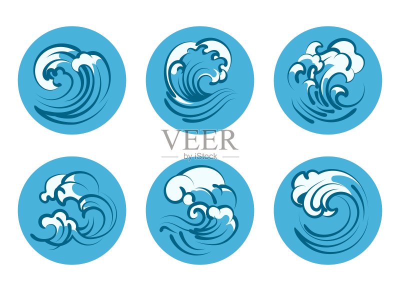 海啸卷浪图标图标素材