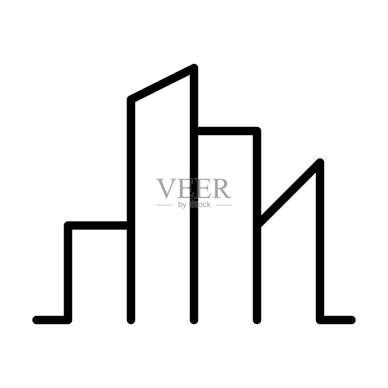 城市建筑现代简约几何线条logo设计元素图标素材