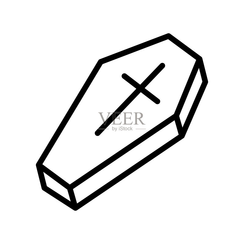 万圣节扁平线条图标:恐怖元素手机概念与网页设计商店标志图标素材