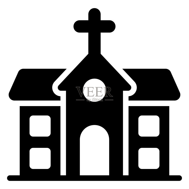 教堂建筑矢量字形图标图标素材