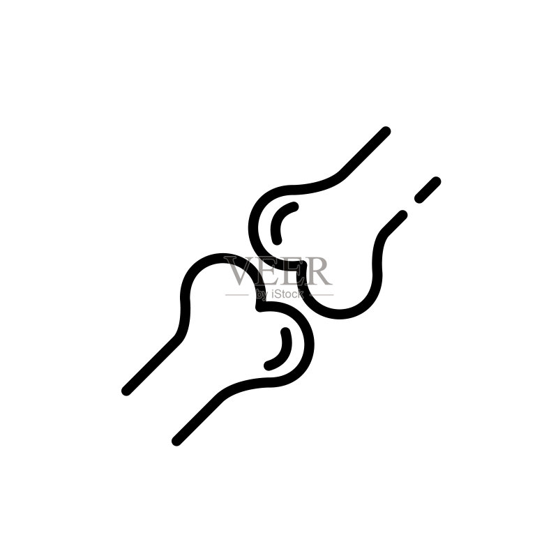 膝关节骨骼像素描线图标图标素材