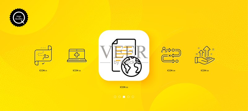 目标路径、医疗帮助和旅程路径极简线条图标。用于Web应用程序、印刷。矢量图图标素材