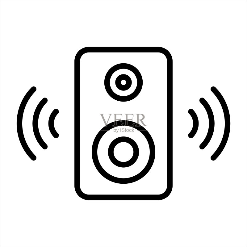 白色背景上的扬声器图标矢量设计模板图标素材