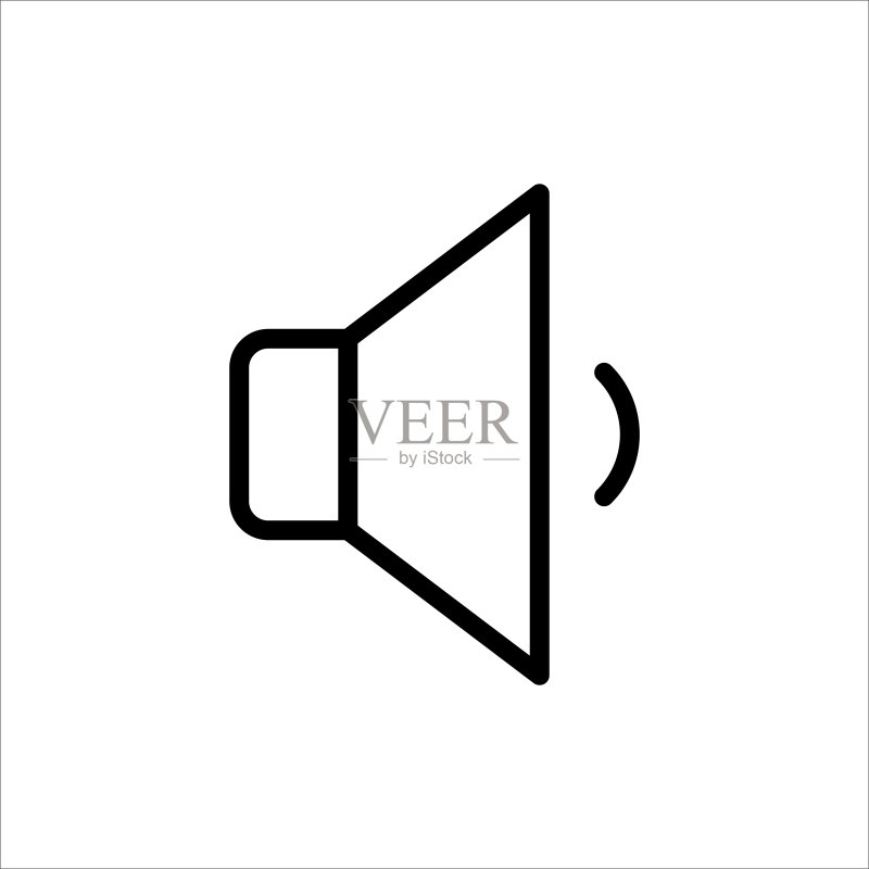 白色背景上的扬声器图标矢量设计模板图标素材