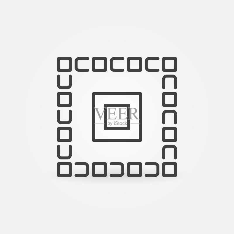 区块链技术矢量线性极简方形图标图标素材