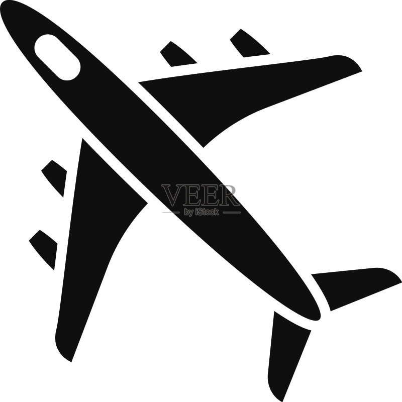 黑色飞机图标空军飞行标志图标素材