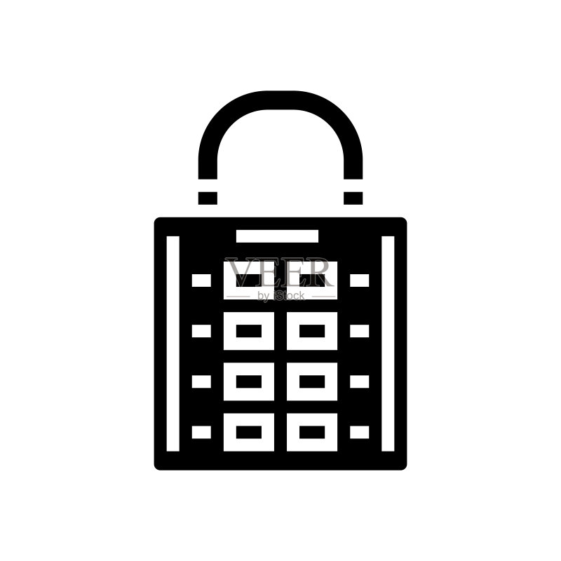 秘密挂锁标志矢量图图标素材