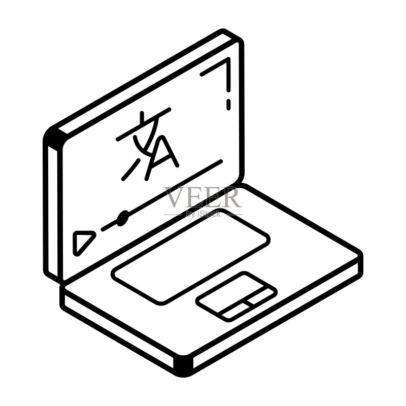 翻译员优质线条2.5D图标图标素材