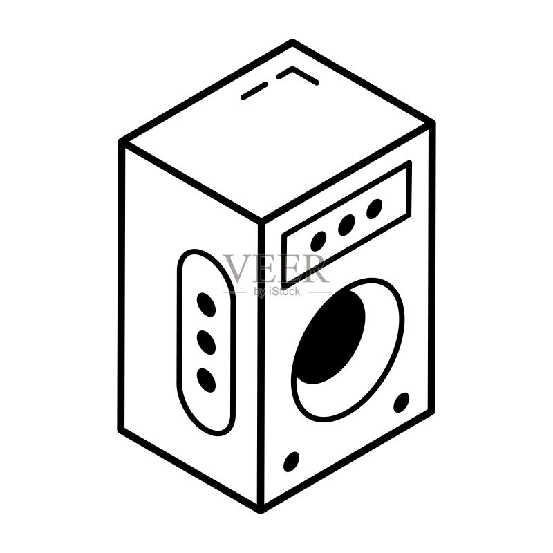 语言板的现代2.5D线条图标图标素材