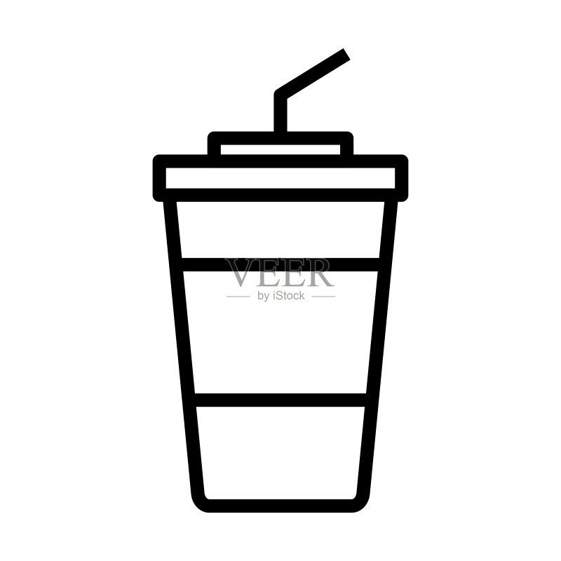 杯子图标:线性设计的苏打图标图标素材