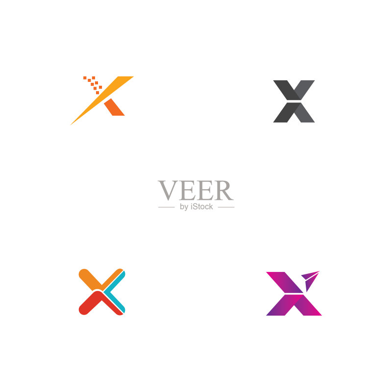 字母X Logo模板图标设计图标素材