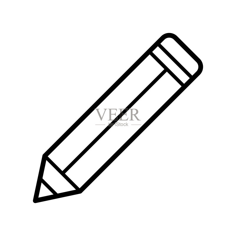 白色背景铅笔图标矢量设计模板图标素材
