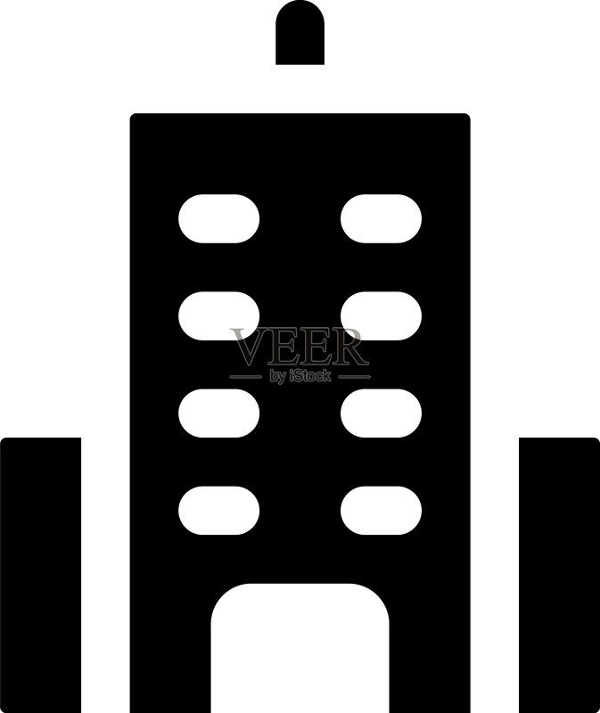 医院建筑黑色UI图标图标素材