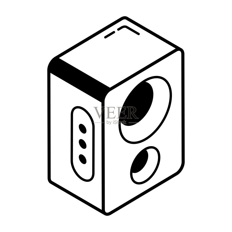 扬声器线性设计图标图标素材