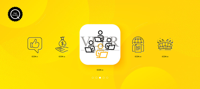 竞技场体育场团队合作与收入图标素材