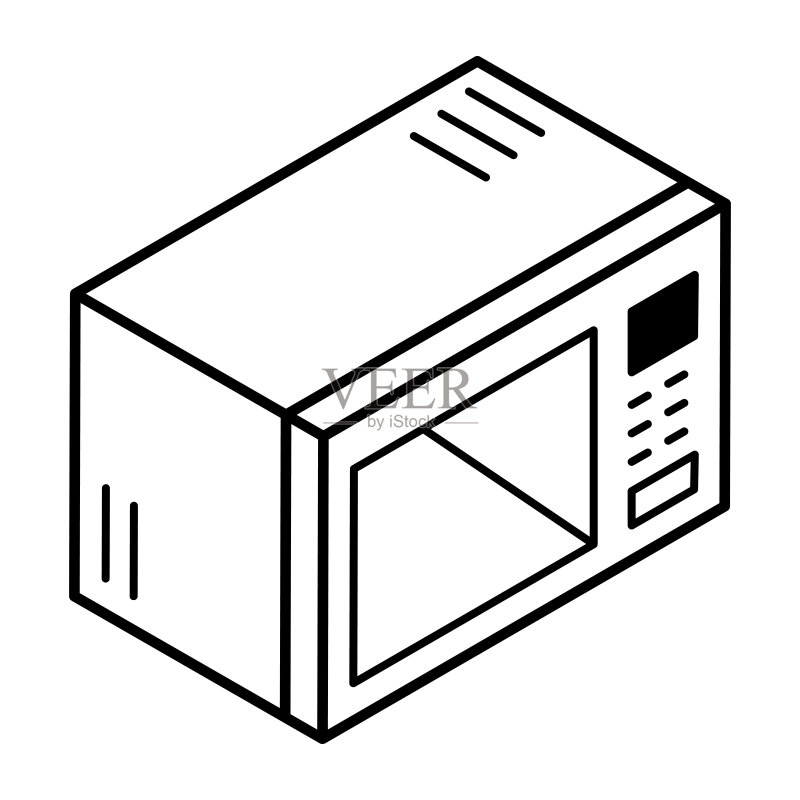 烤箱轮廓2.5D图标图标素材