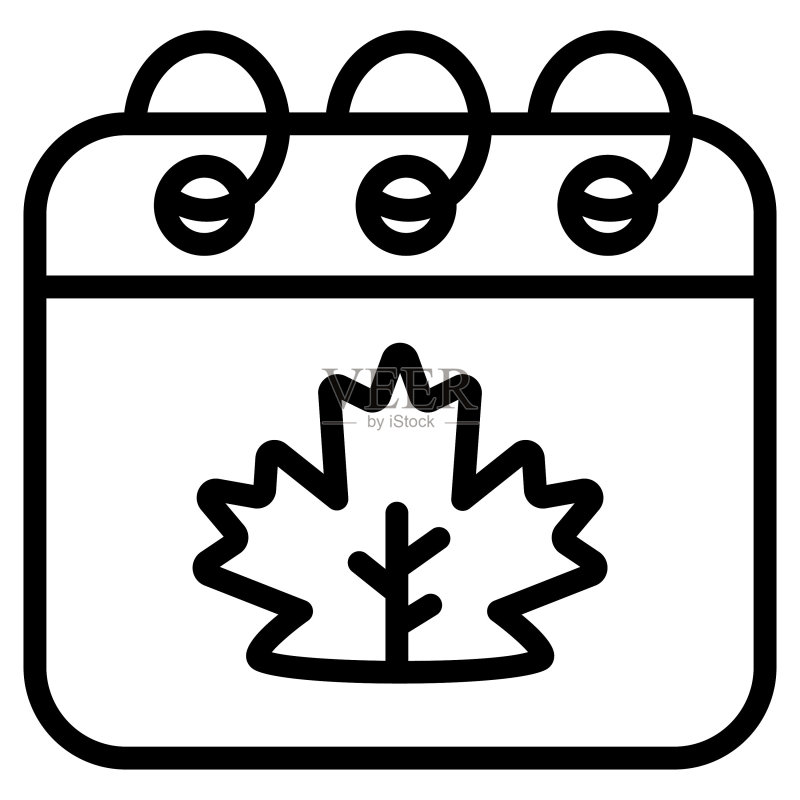 日历矢量轮廓图标。现代细线符号。传统元素集合。图标素材
