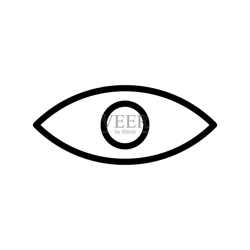 眼睛图标黑色线性眼睛图标视觉符号图标素材