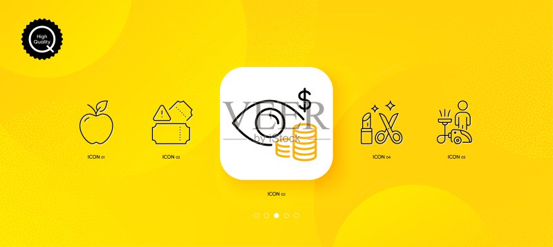美容、商业愿景和票务最小线图标。适用于Web应用程序、印刷。矢量图标素材