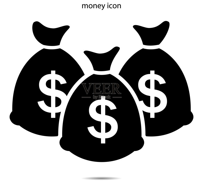 背景上的金钱矢量图标图标素材