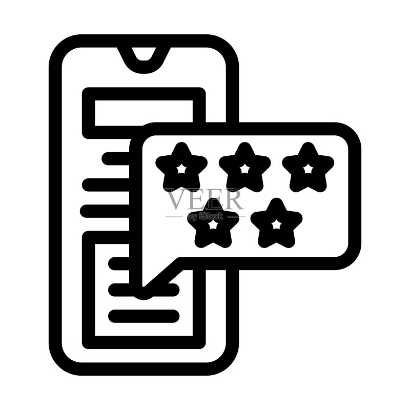 APP用户评价线性图标矢量图图标素材