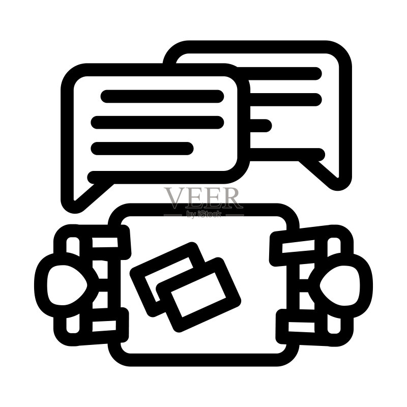 客户评价讨论线性图标矢量图图标素材
