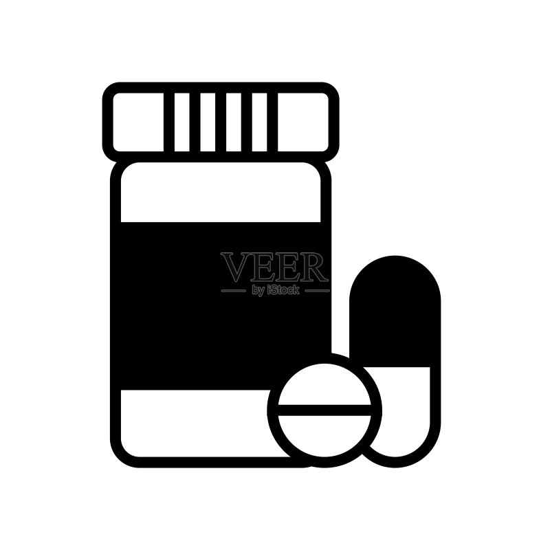 白色背景的药品图标矢量设计模板图标素材