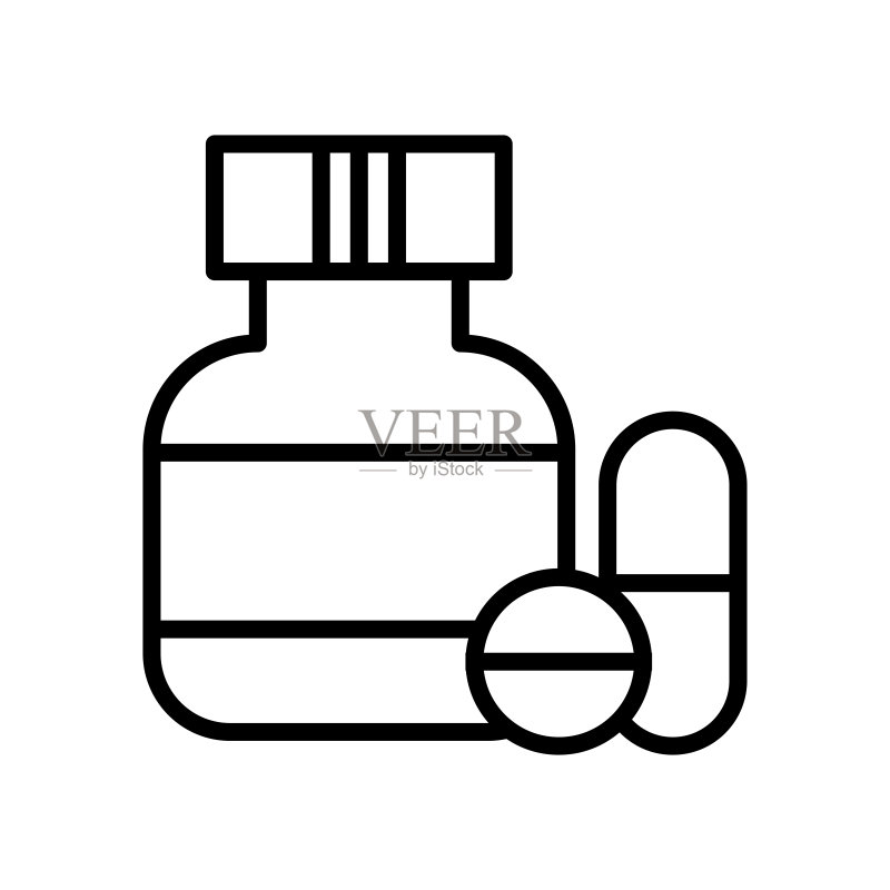 白色背景的药品图标矢量设计模板图标素材