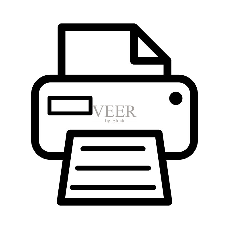 打印机文档Web图标,打印机技术扁平标志矢量图图标素材