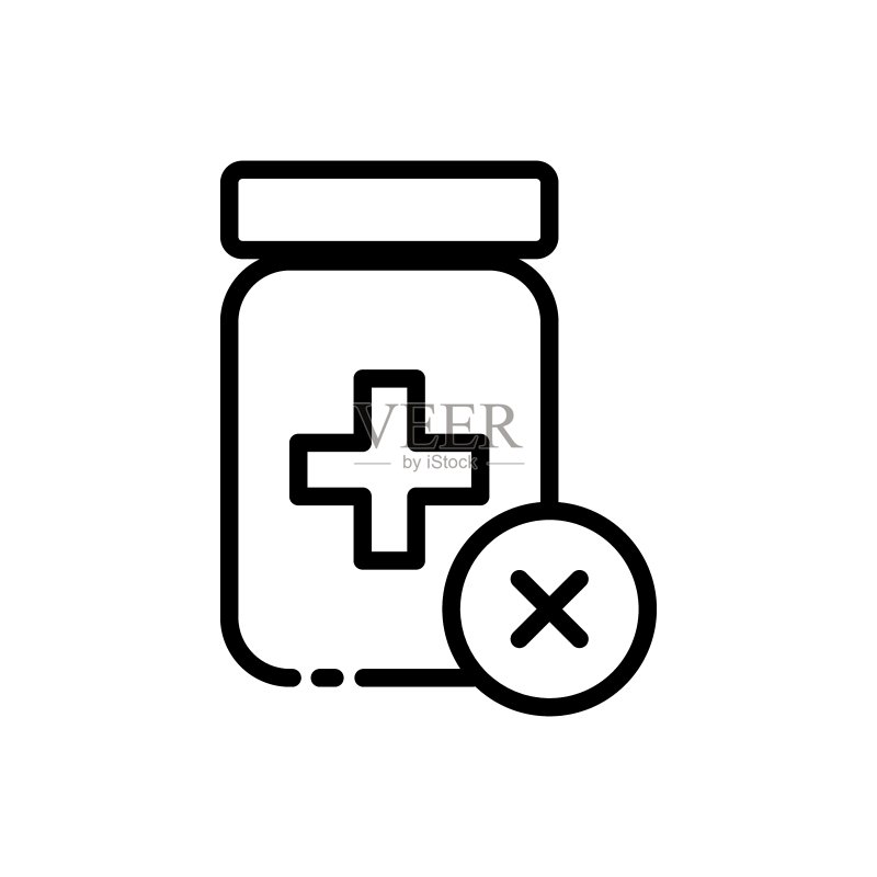 带十字线的药丸提醒图标服用药丸、药物、疾病、胶囊、药房、急救箱、健康、医院、处方、抗生素健康护理概念矢量黑色线条图标图标素材