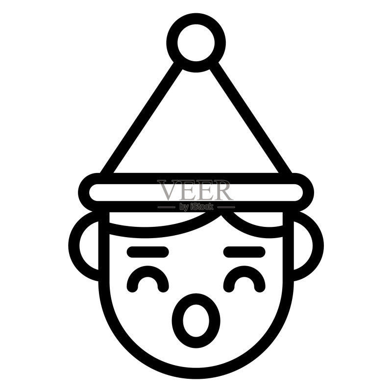 婴儿面部线条图标,圣诞快乐和新年快乐网页和移动设计图标图标素材