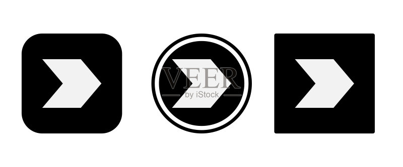 扁平化设计的箭头图标,适用于移动概念和Web应用图标素材