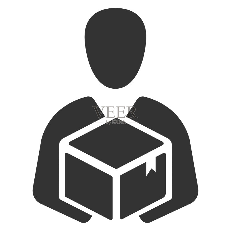 包裹递送员扁平矢量图标设计图标素材