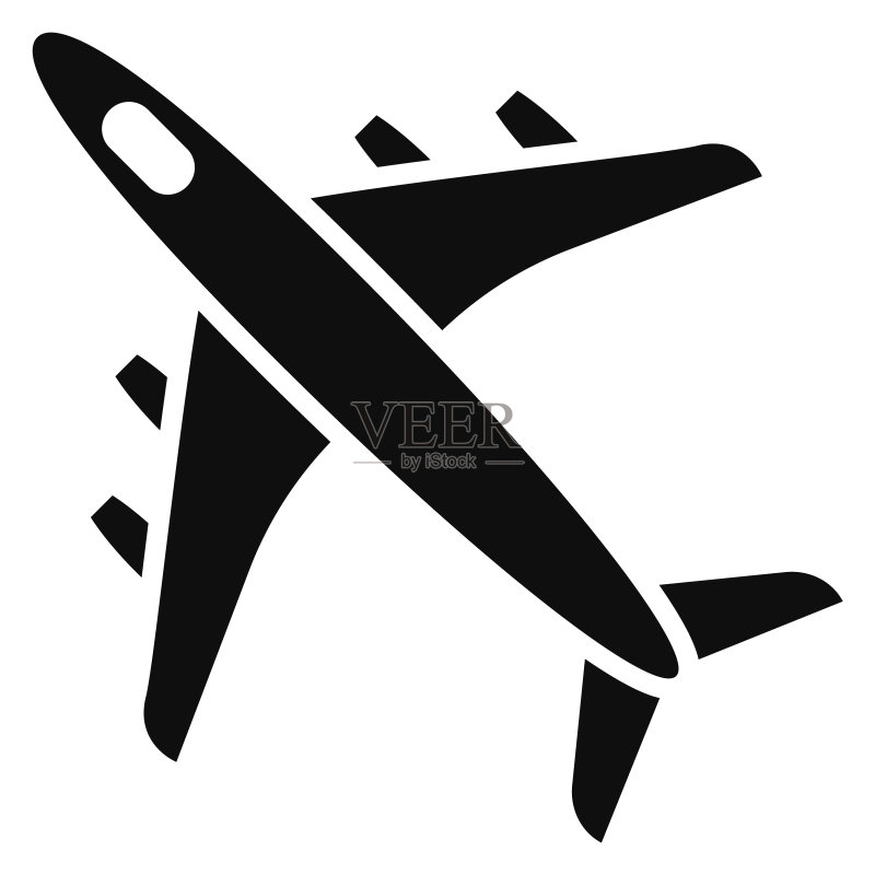 飞机图标,黑色空军标志,飞行标志图标素材