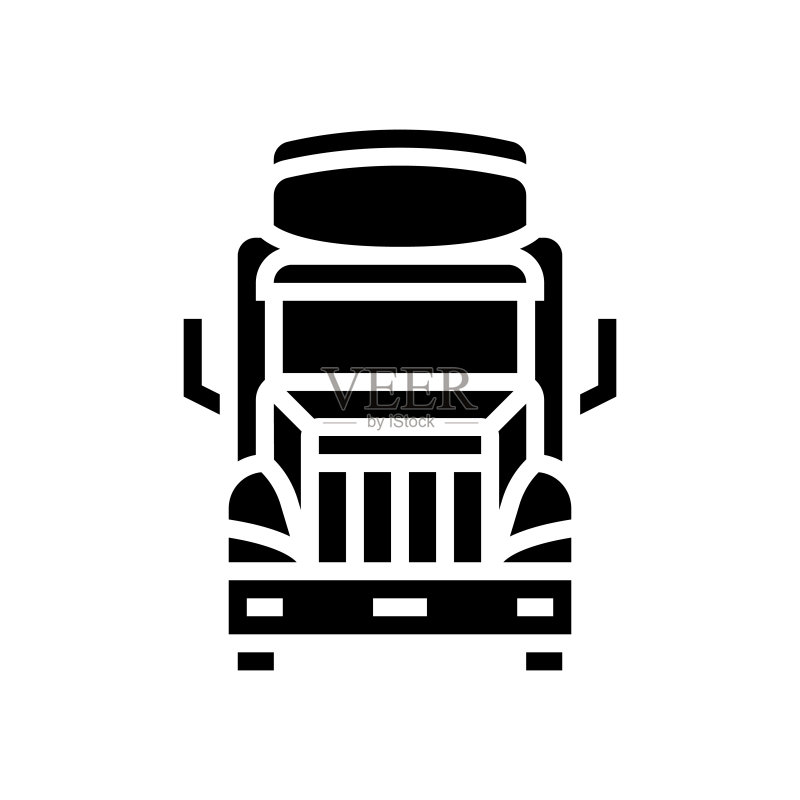 卡车运输车辆字形图标矢量插图图标素材