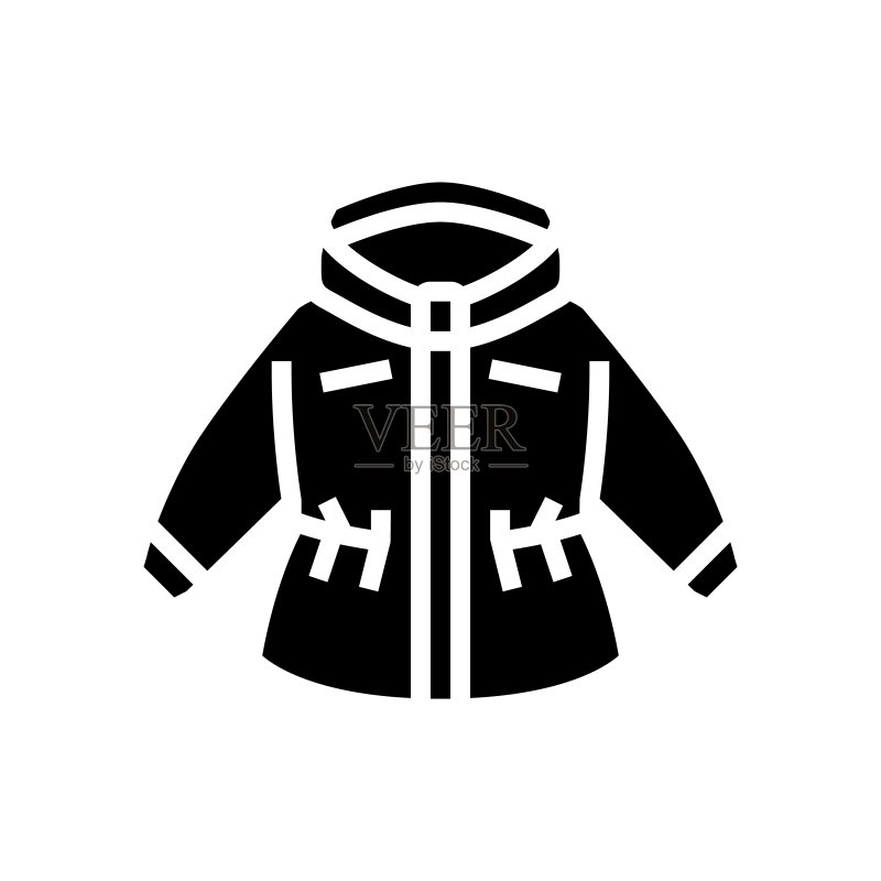 女孩的工装夹克服装矢量图标图标素材