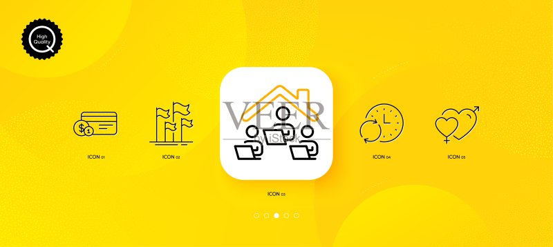 支付方式、更新时间和标志极简线性图标。适用于Web应用程序、印刷。矢量图图标素材