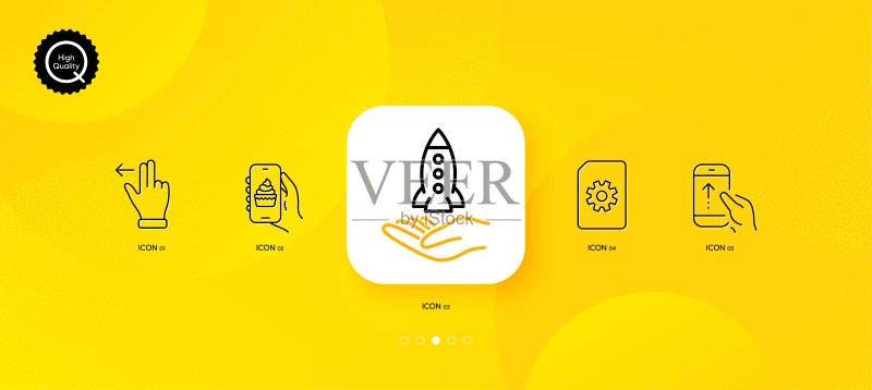 文件管理、食品App和众筹线性图标图标素材