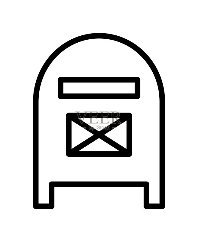 邮局细线图标。邮政服务。移动概念和网页设计、商店的轮廓标志图标素材