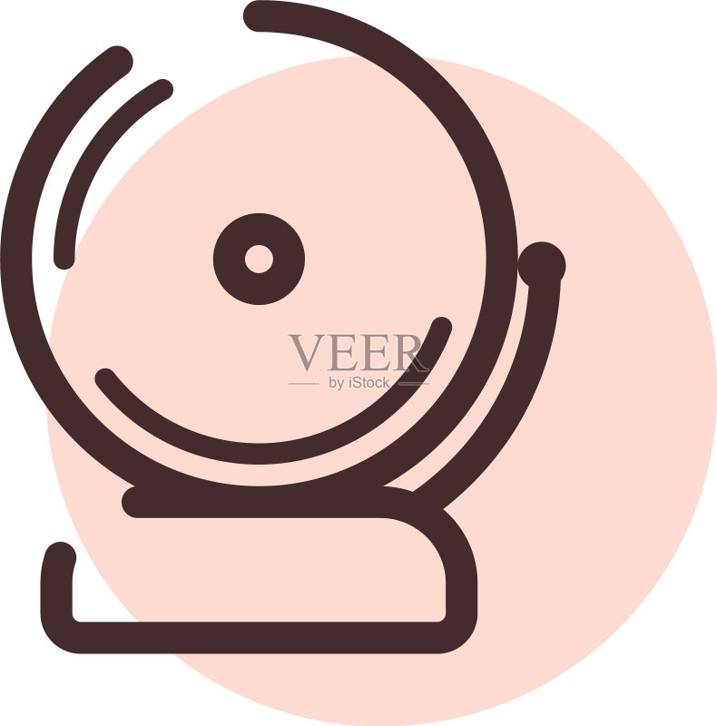 白色背景上的老式学校钟图标素材