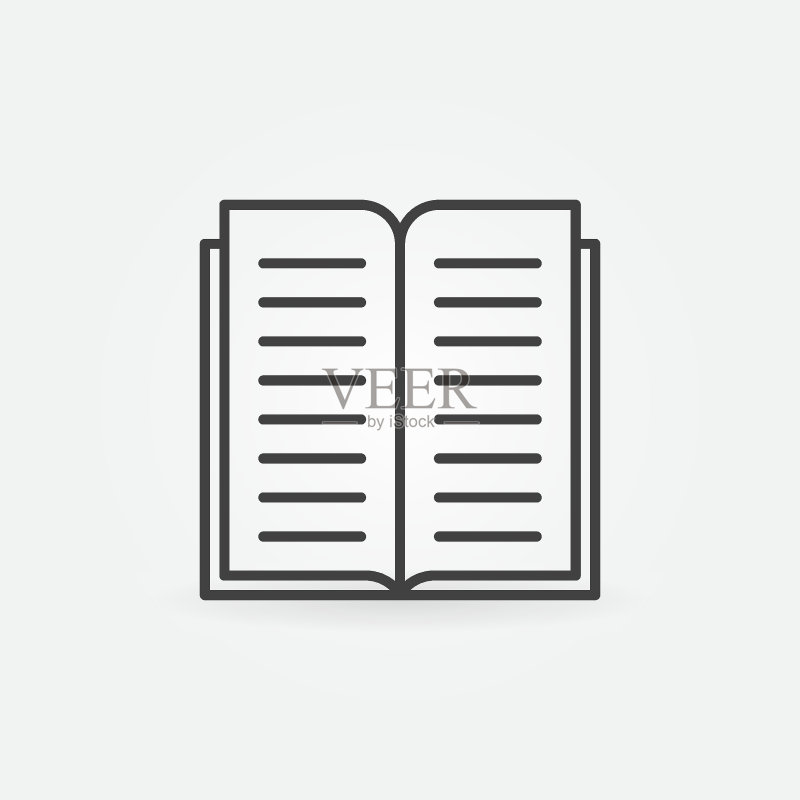 书籍线性图标矢量打开的书本概念标志图标素材