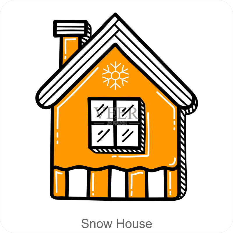 雪屋与冬季图标概念图标素材
