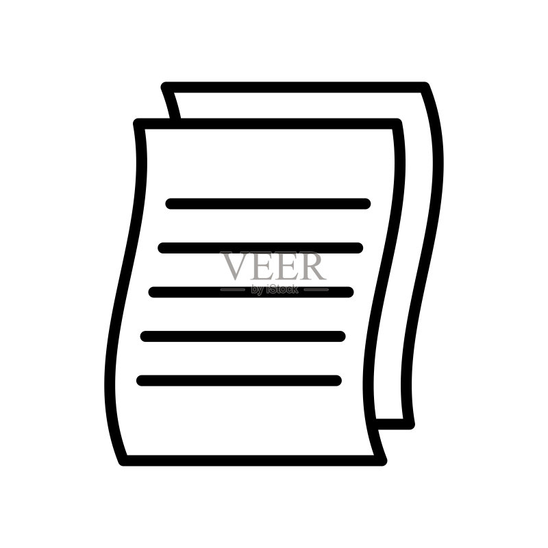 白色背景中的文档图标矢量设计模板图标素材