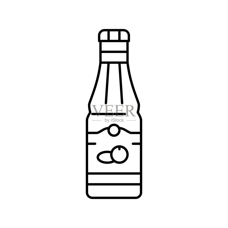 蓝莓糖浆线条图标矢量图图标素材