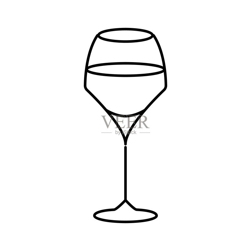 鸡尾酒杯线条图标矢量素材图标素材