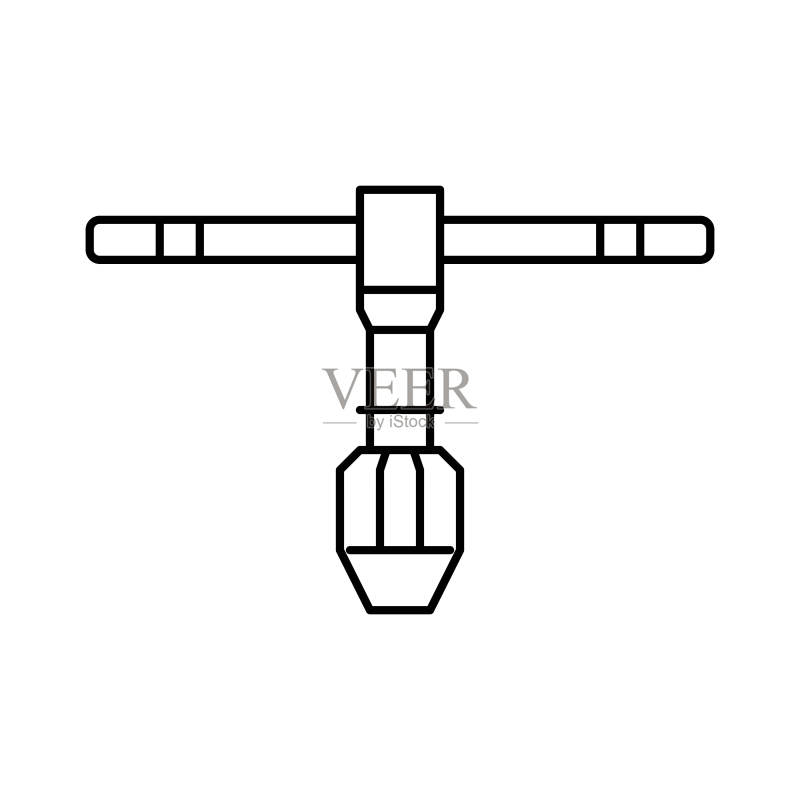 丝锥扳手工具线性图标矢量插画图标素材