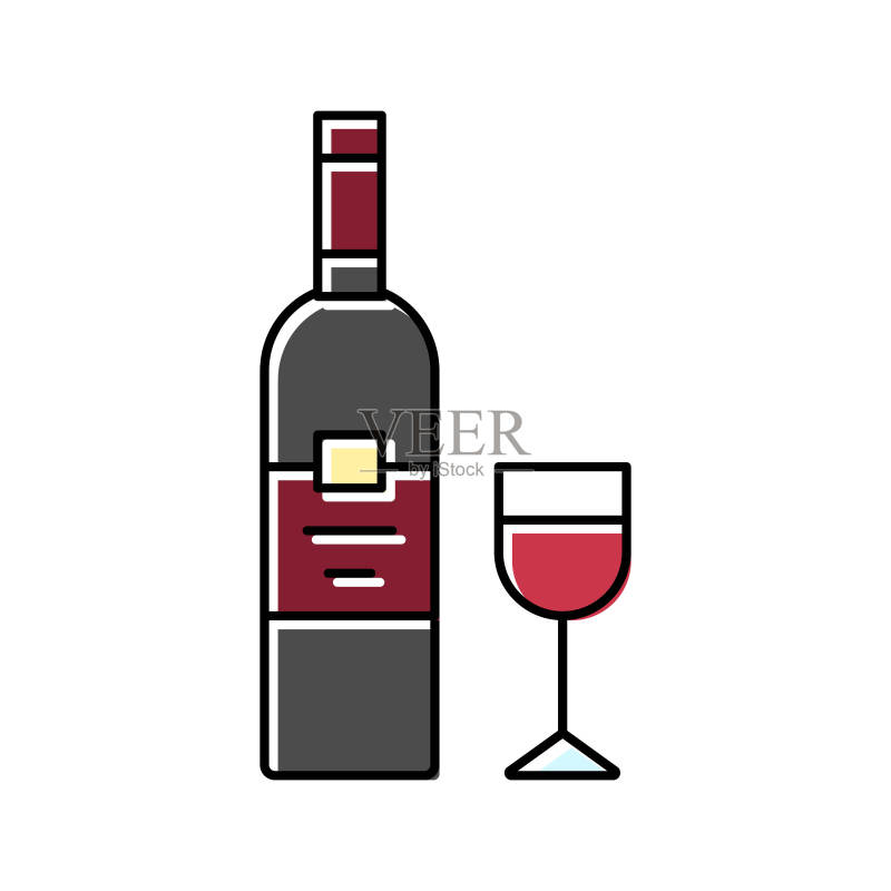 赤霞珠红酒颜色图标矢量图图标素材